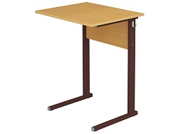Стол школьный 1-местный 3 г/р нерегулируемый (бук, м/к коричневый, прямоугольная труба)