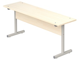 Скамья для столовой 2-местная школьная 5 г/р (дуб "Молочный", м/к серый, квадратная труба)