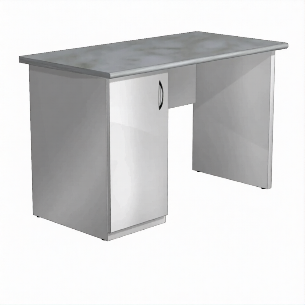 Стол рабочий металлический СЛМ-1.1 (столешница постформинг серый, каркас серый)