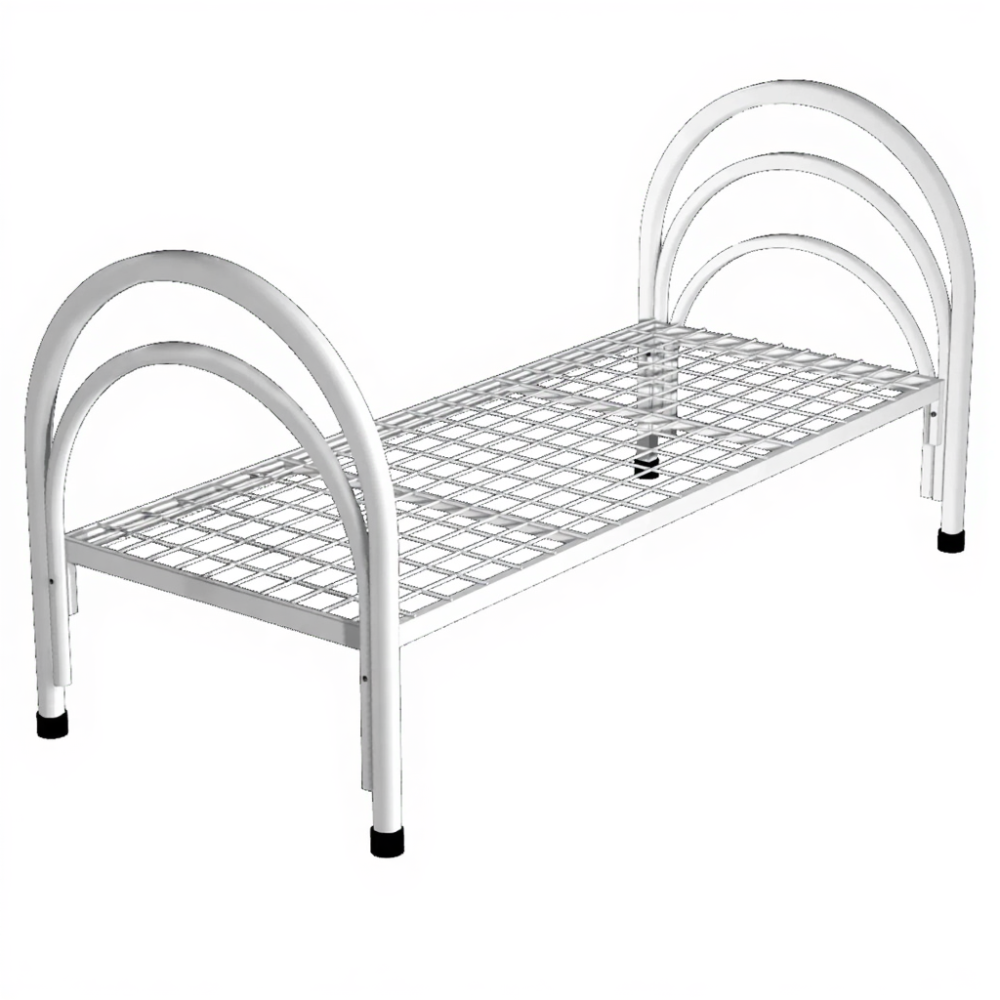 Кровать медицинская металлическая КМ-1 (каркас белый)