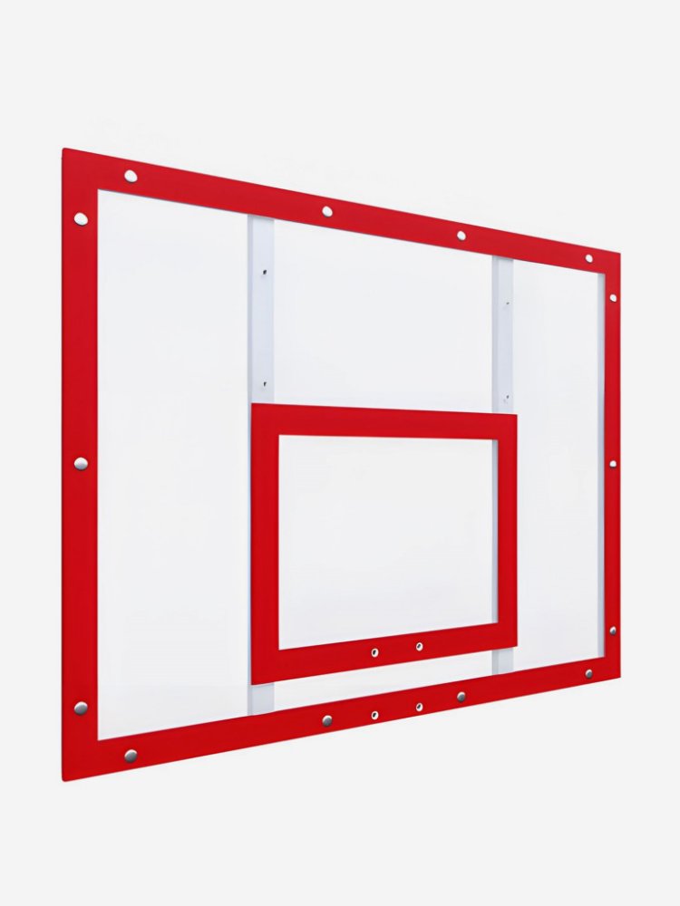 Щит баскетбольный тренировочный 1200х900 оргстекло на раме(красная разметка)