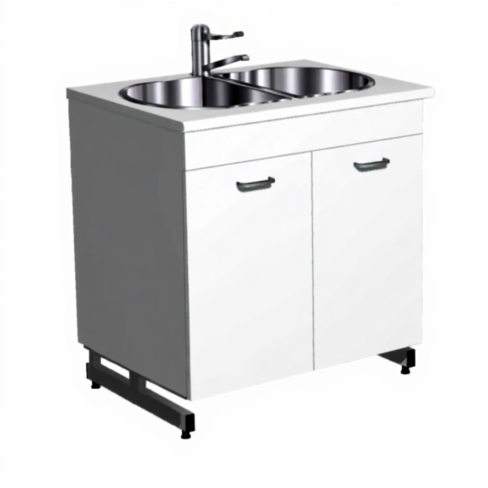 Стол-мойка СТм-205 «Премиум» 850 (корпус металл серый, столешница постформинг серый, каркас серый)