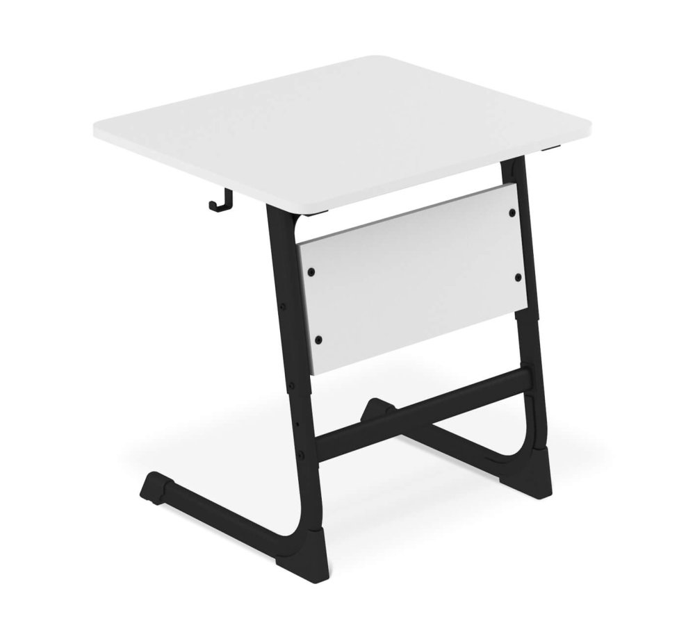 Cтол ученический белый снег/черный муар SHT-T-TN13/3-5