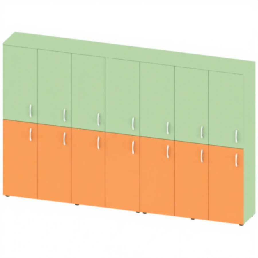 Шкаф детский для одежды двухъярусный на 7 секции МБ-ШК-16