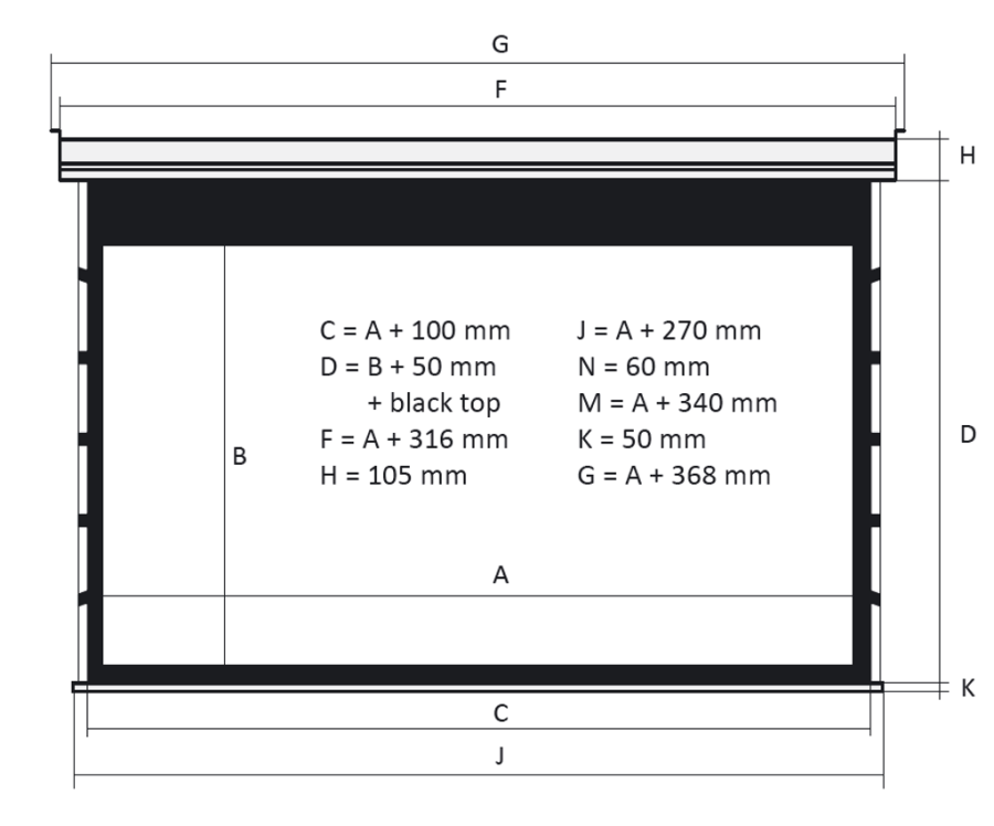 Kauber Blue Label Tensioned BT Cinema 104" 16:9 129x230 дроп 60 см. Clear Vision
