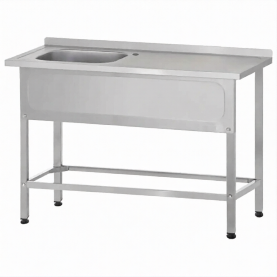 Ванна с рабочей поверхностью РПЦн  860х1000х600 левое м/о, борт, экран (ножка л.)