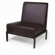 Диван-кресло ДО-3/1 (кожзам Эконом коричневый, каркас черный)