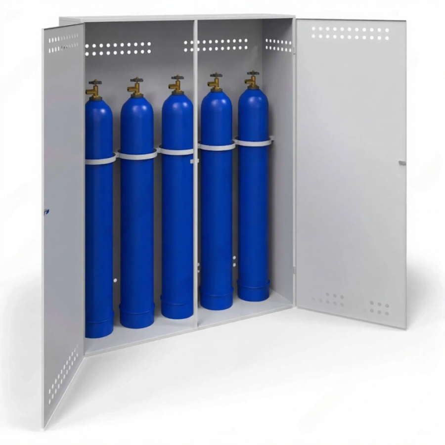 Шкаф для 5-ти газовых баллонов ШГБК-М-05 усиленный (1950х1500х410)