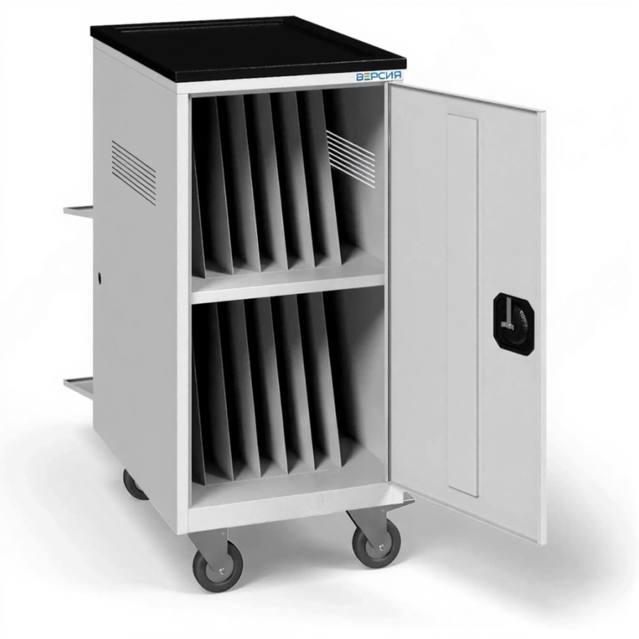 Тележка для хранения и зарядки 14 ноутбуков (15,6 дюймов) с электросхемой