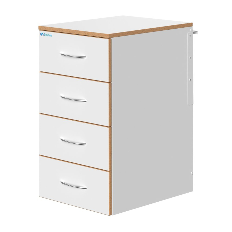 Тумба подвесная выс. с 4 выдвиж. ящ. СОВЛАБ 400 4-ТЯпв