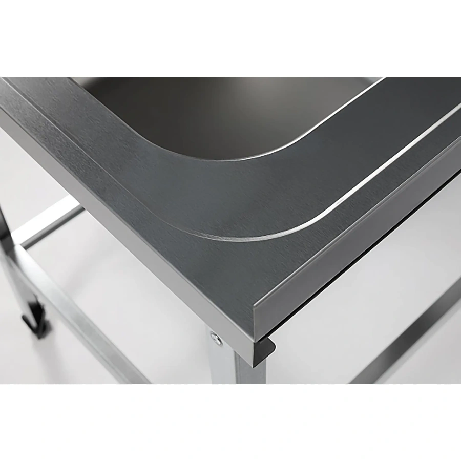 Ванна моечная двухсекционная цельнотянутая с бортом и обвязкой ВМЦ-2/12/7-БО-ЭЦ