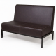 Диван двухместный ДО-3/2 (кожзам Эконом коричневый, каркас черный)