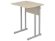 Стол школьный 1-местный 6 г/р нерегулируемый (дуб "Молочный", м/к серый, плоскоовальная труба)