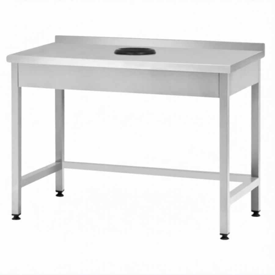 Стол производственный СПРп - 860х1200х700 «Profi Inox», сбор отходов, борт (полка-обвязка)